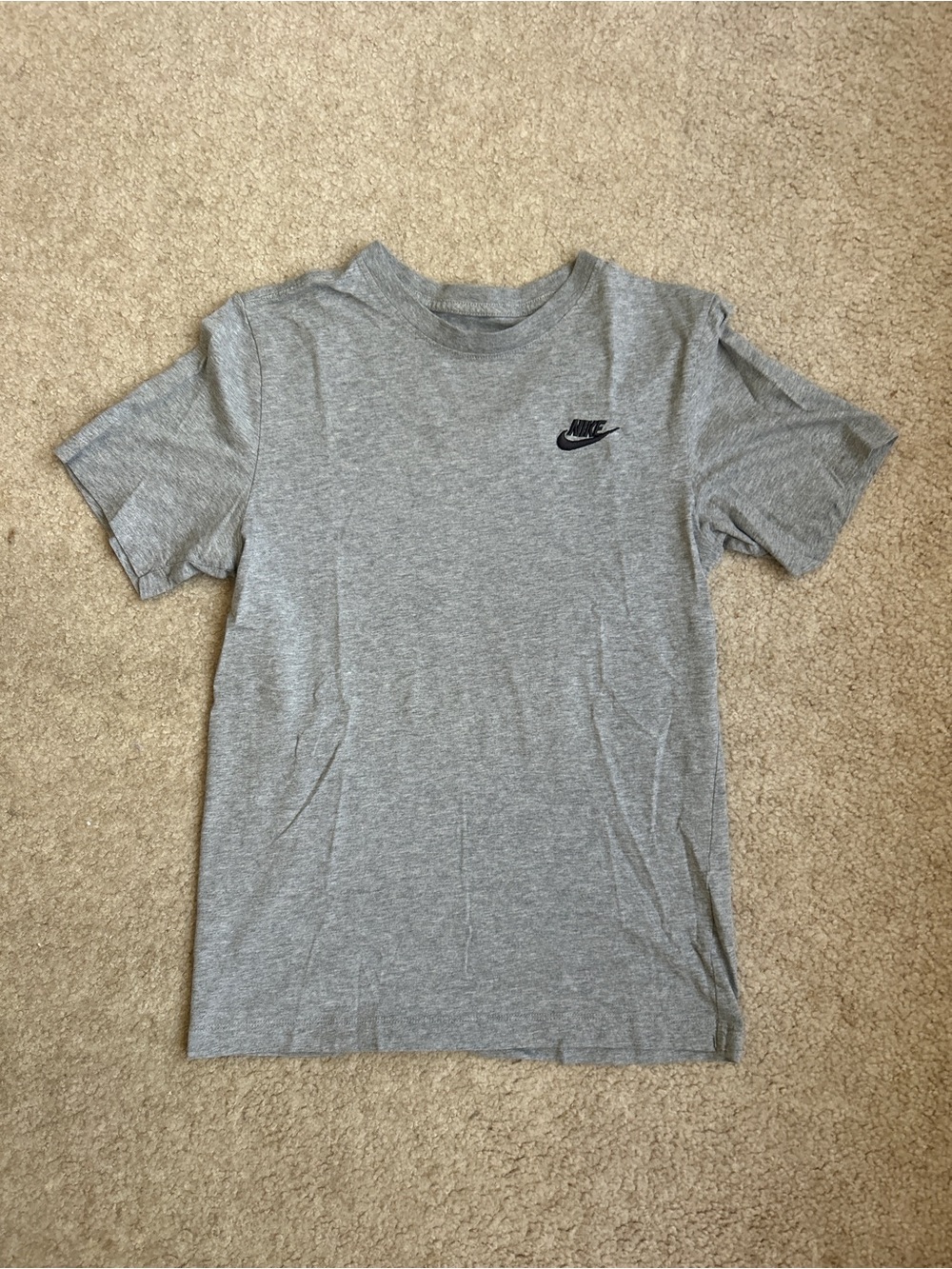 Nike Heather Gray Sportswear Tee with Black Chest Logo